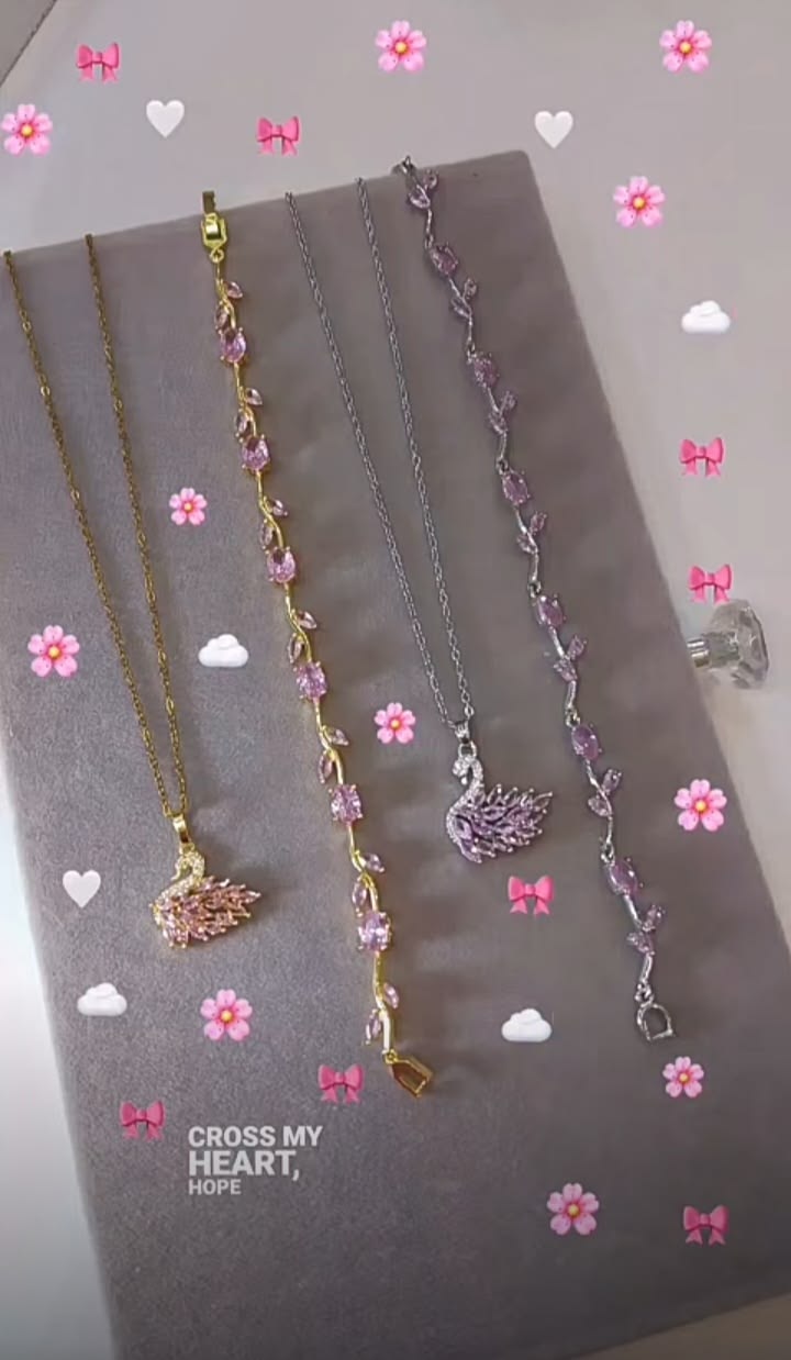 Deal#..Swan pandent+tulip bracelet