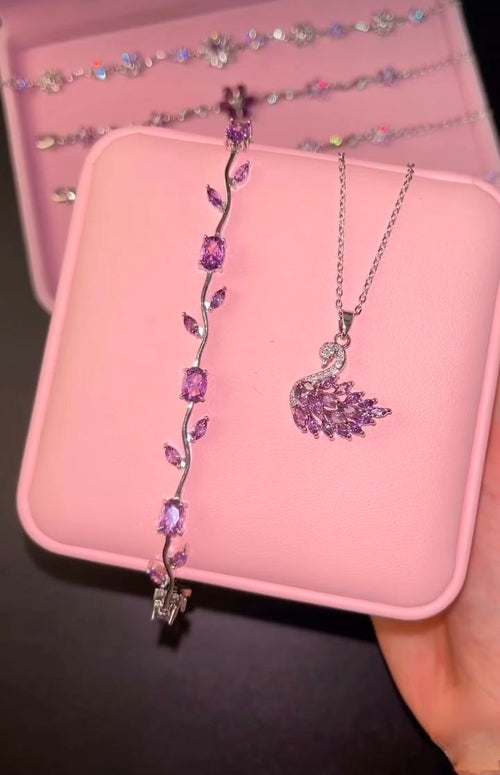 Deal#..Swan pandent+tulip bracelet