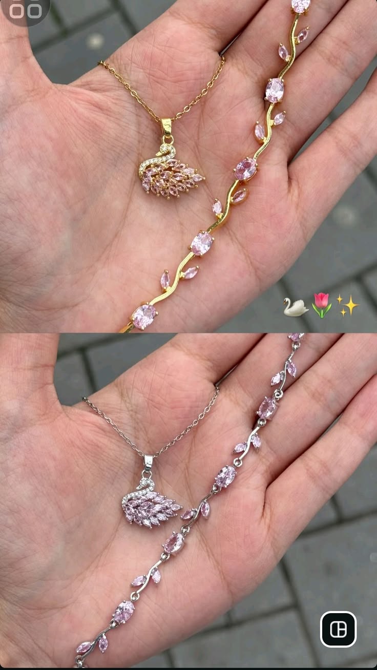 Deal#..Swan pandent+tulip bracelet
